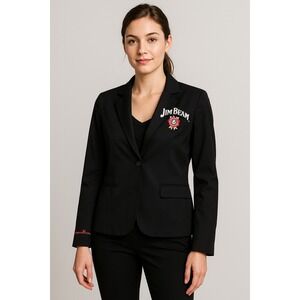 Jim Beam Black Blazer Jacket Embroidered Logo‎ Script Size L